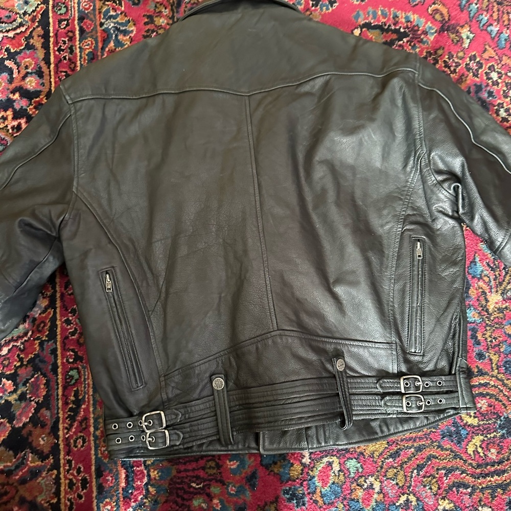 Men's Synergy Studio/Morgan Cooper Black Leather Jacket XL Like New